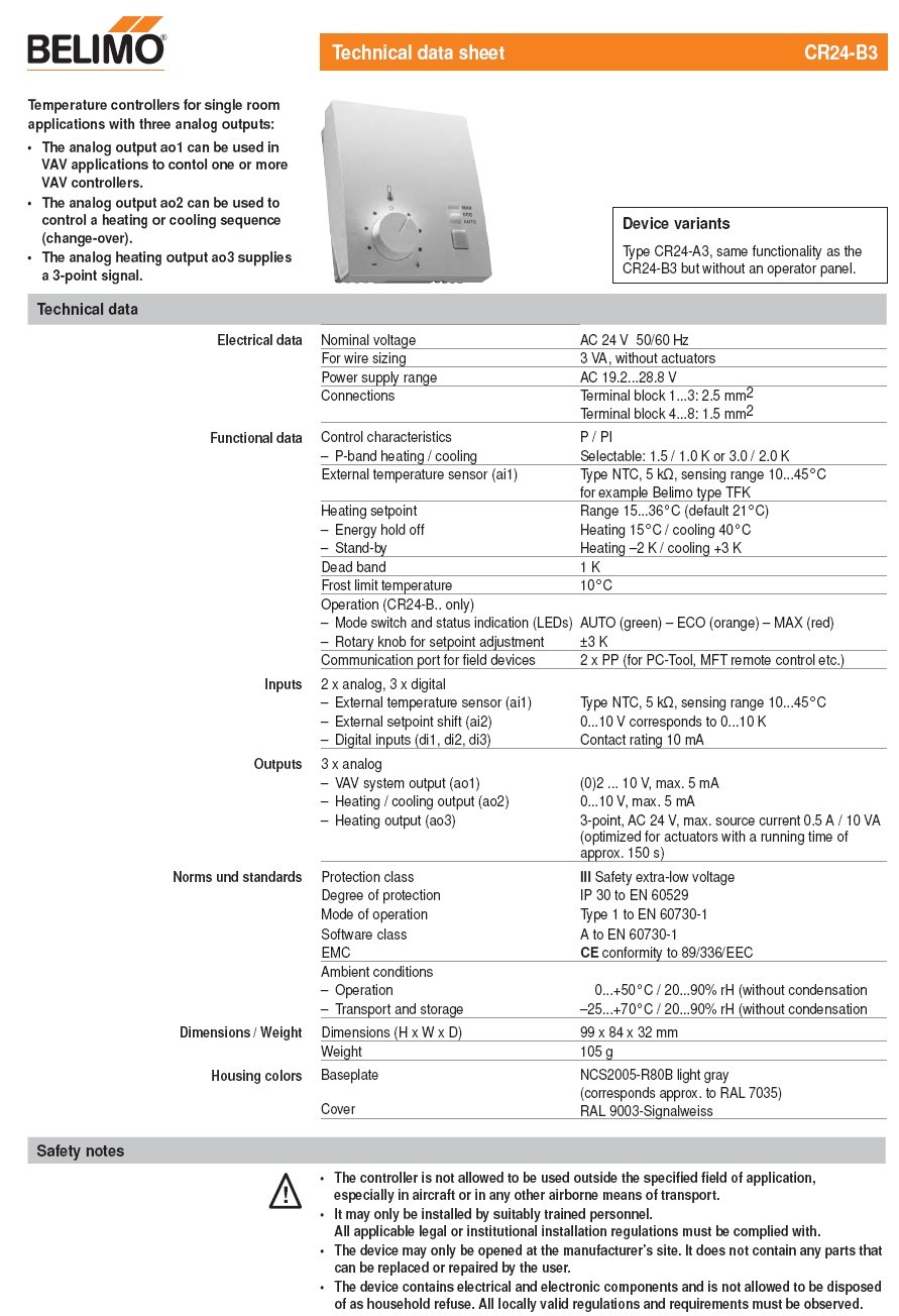 CR24-B3温控器技术资料