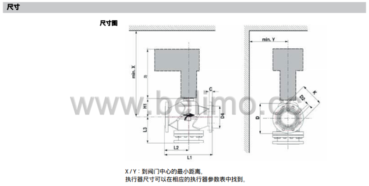 瑞士belimo搏力谋三通球墨铸铁座阀 H765S-Q
