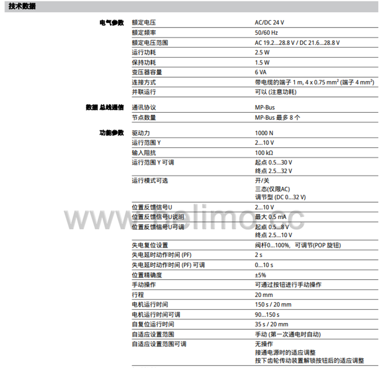 调节型座阀执行器NVK24A-MP-TPC