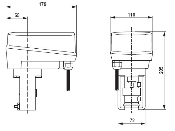 NVF24-MFT-E-50电动执行器尺寸图