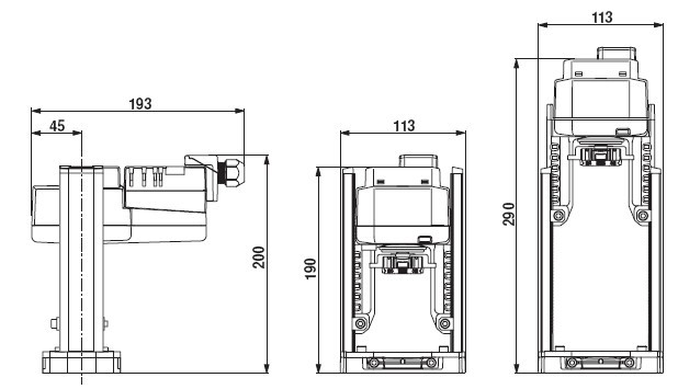 NV230A-RE电动执行器尺寸图