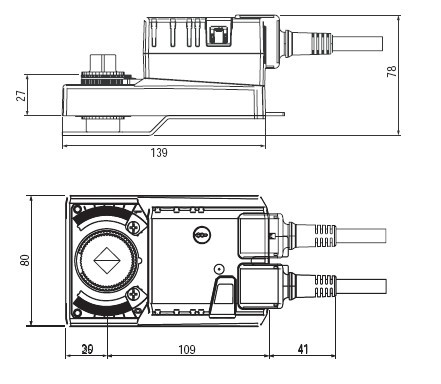SRVU230(-S)-5非弹簧复位蝶阀执行器尺寸图