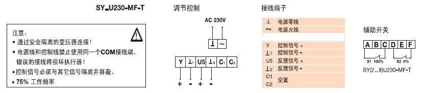 SY9U230-SR-T电动蝶阀执行器接线图