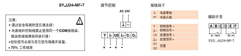 SY4U24-SR-T电动蝶阀执行器接线图