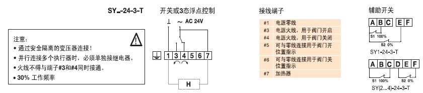 SY4-24-3-T蝶阀执行器接线图