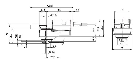 NRS24电动球阀执行器尺寸图