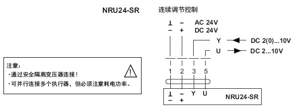 NRU24-SR非弹簧复位角行程执行器接线图