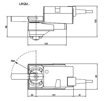 LRQU24快速球阀执行器尺寸图