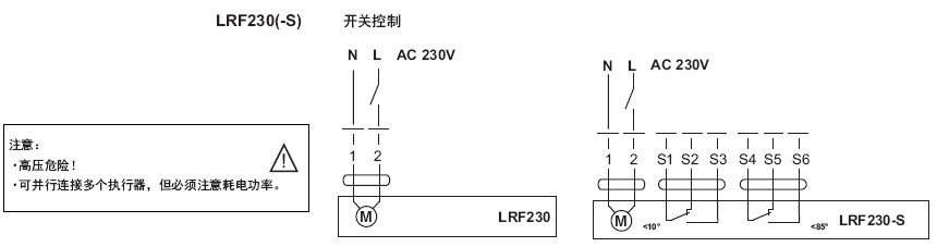 LRF230弹簧复位电动执行器接线图