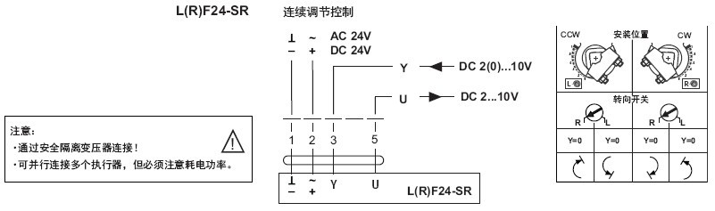 LRF24-SR 电动执行器接线图