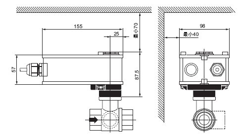 LRF24-SR 执行器尺寸图