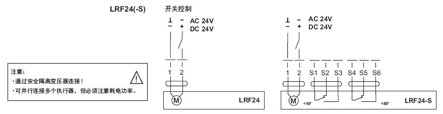 LRF24弹簧复位电动执行器接线图