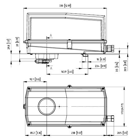 GMX24-MFT-TN4电动执行器尺寸图