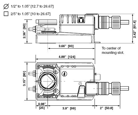 NMCB24-3电动风阀执行器尺寸图