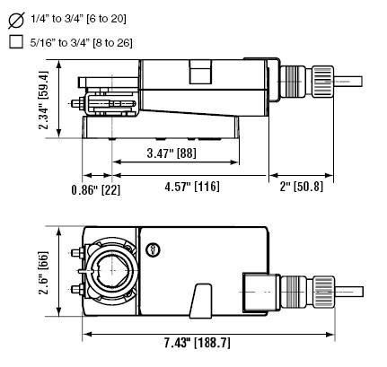 LMX24-MFT95电动执行器尺寸图