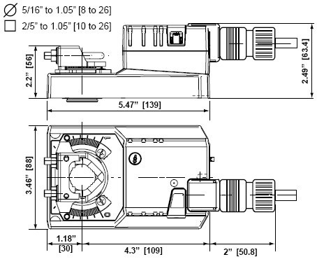 AMX24-3-T风门执行器尺寸图