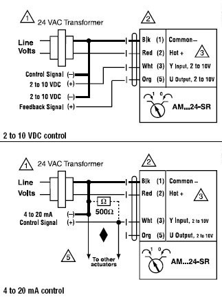 AMB24-SR-T风门执行器接线图