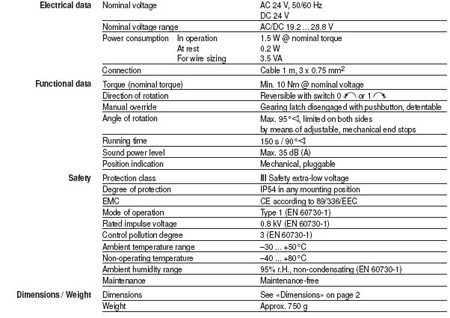 NM24A-TP风门执行器技术资料