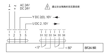 BF24-SR防火排烟电动执行器接线图