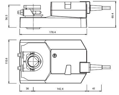GMU24-SR风门执行器尺寸图