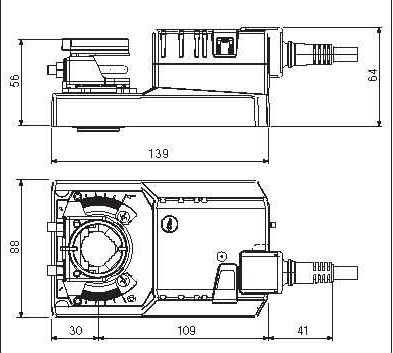 SMU230开关型风门执行器尺寸图