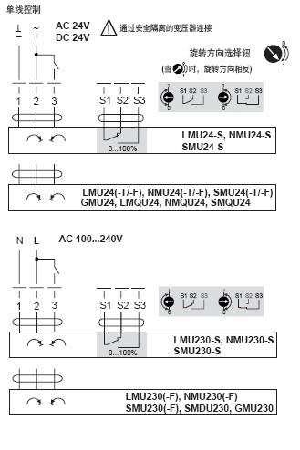 NMQU24快速风门执行器接线图