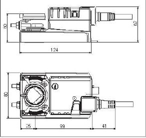 NMU230-F开关型风门执行器尺寸图