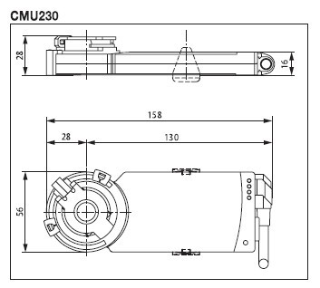 CMU230风门执行器尺寸图