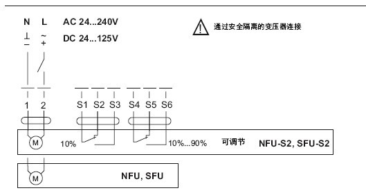 belimo电动执行器NFU接线图