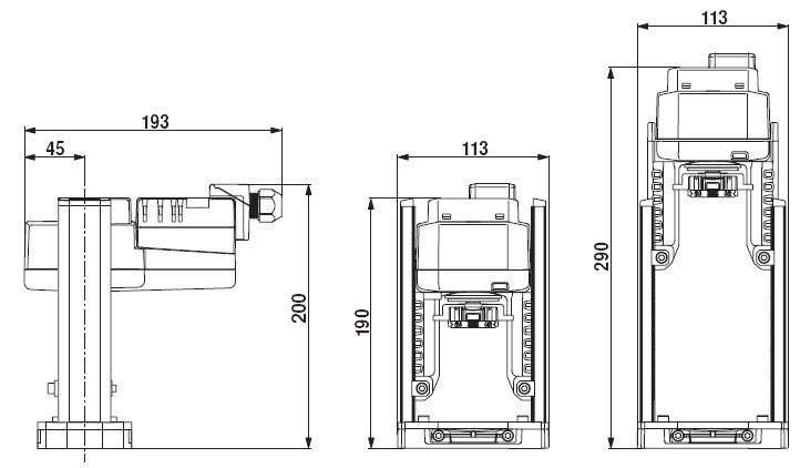 SV230A-RE电动执行器尺寸图