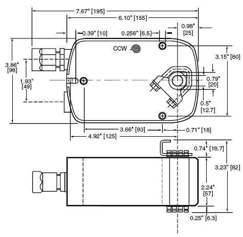 LF24-MFT电动执行器尺寸图