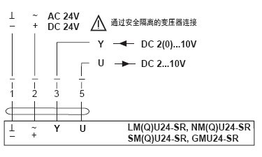 belimo快速风门执行器SMQU24-SR接线图